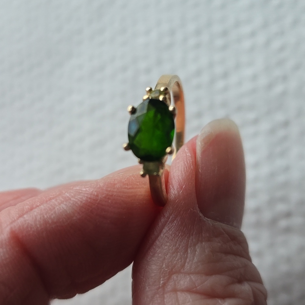HPx4. Very Vintage. 14k Gold Ring 1ctw East-West Russian Diopside & Peridot. Sz7 - Picture 2 of 7